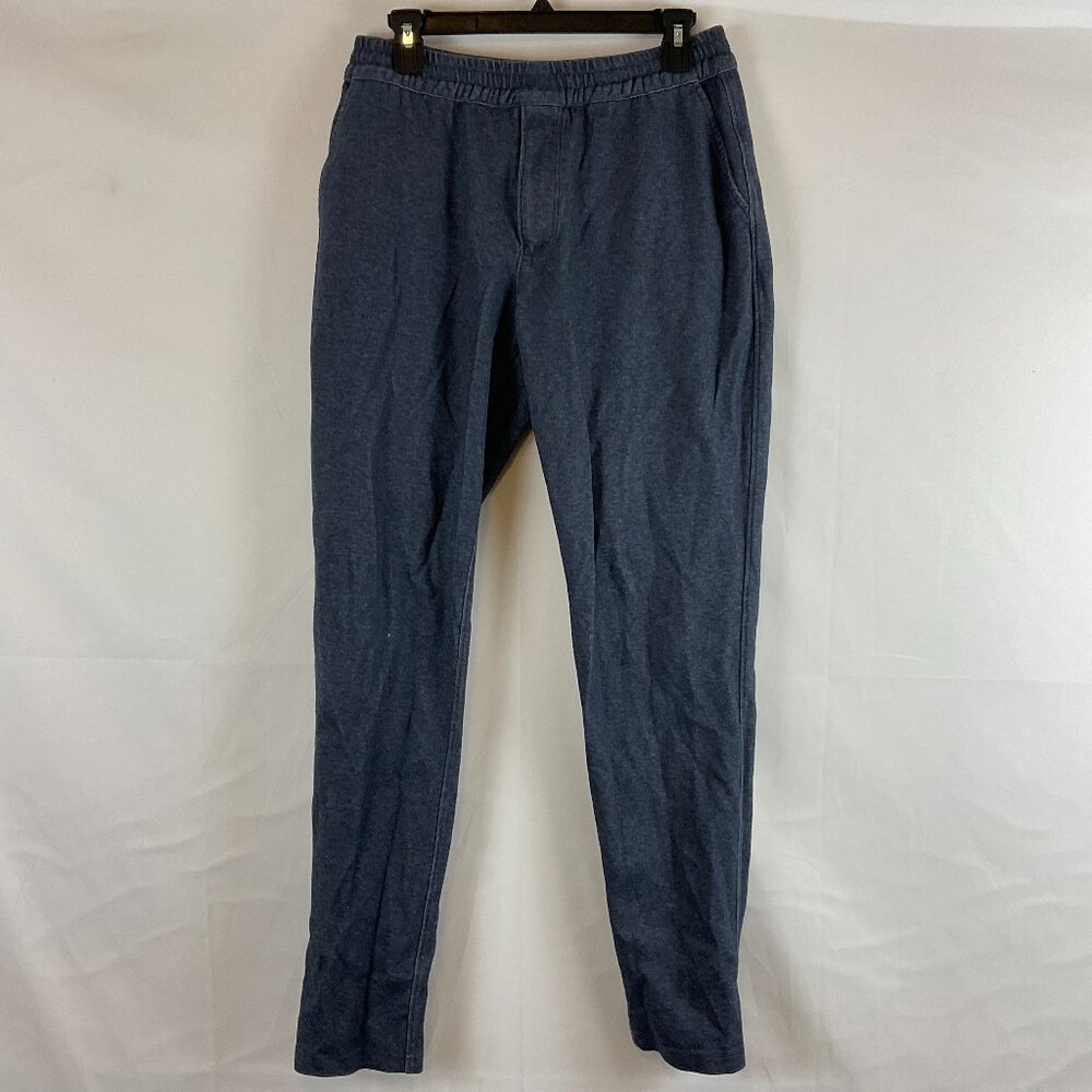 Raffi Men's Pull On Pants L Blue Pockets Tie Waist Straight Leg